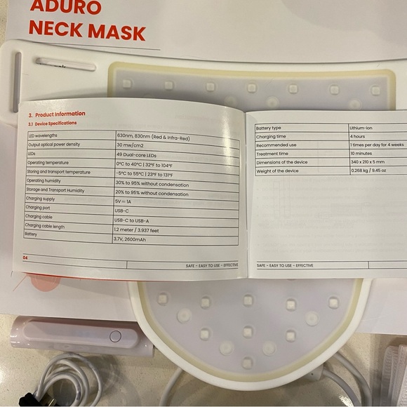Aduro Red Light Neck and Décolleté Mask Infrared Neck Mask Red Light Therapy - Picture 12 of 14